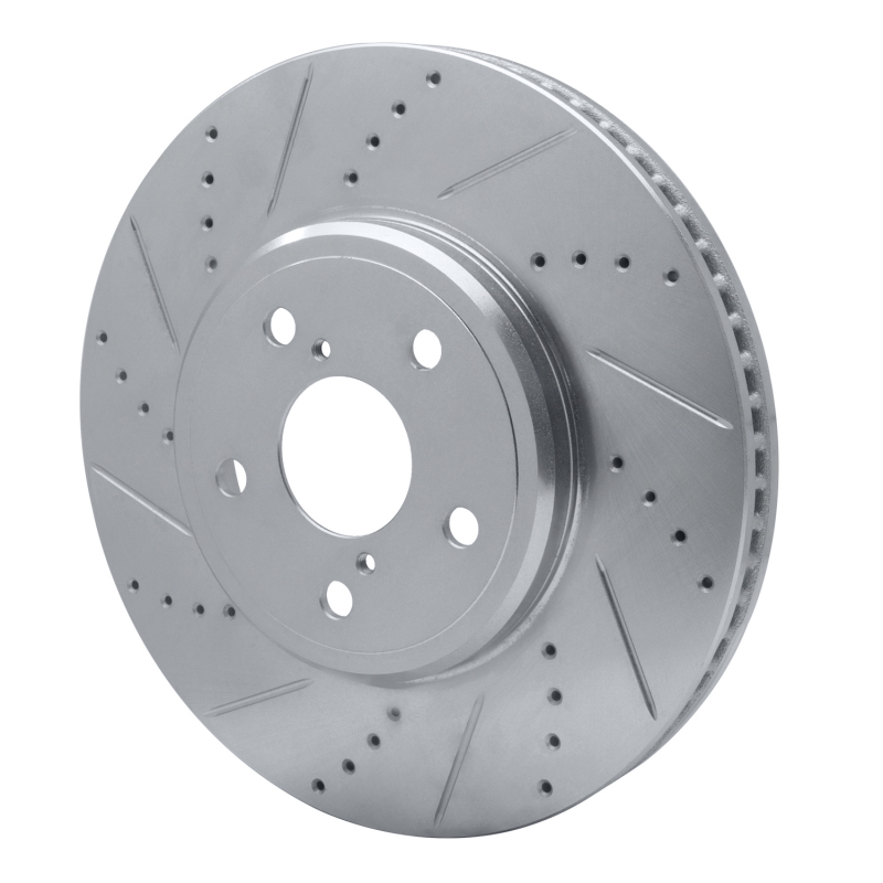 Lexus LS430 Brake Rotor (1) - Front Left - R1 Concepts - Drilled & Slotted - Silver - `01-`06